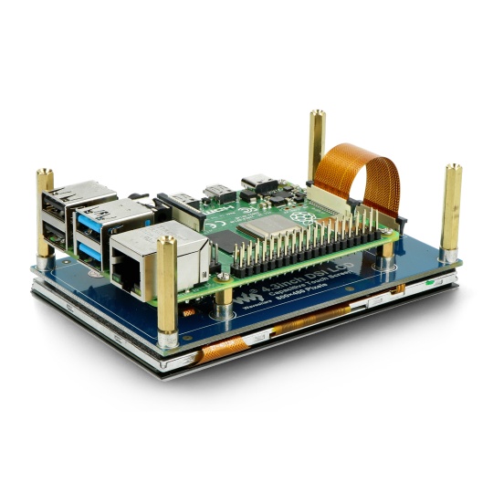 LCD ємнісний сенсорний екран 4.3'' 800x480px DSI із захисним корпусом - для Raspberry Pi - Waveshare 18645