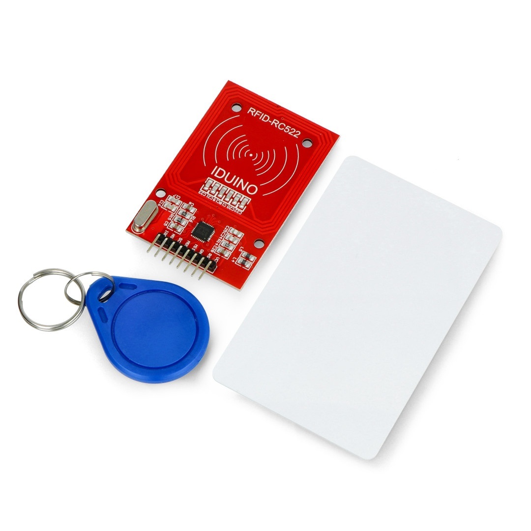 Czytnik RFID RC522 13,56MHz SPI + karta i brelok - czerwony - Iduino ME138