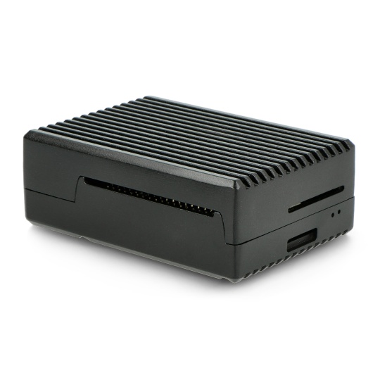 Корпус Raspberry Pi 4B - з вирізами - алюмінієвий - чорний