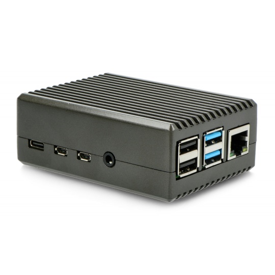 Корпус для Raspberry Pi 4B - з вирізами - алюміній - графіт