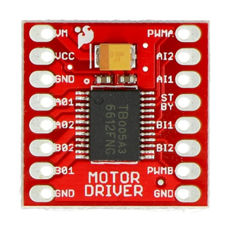 TB6612FNG - dwukanałowy sterownik silników 15V/1,2A - SparkFun ROB-14451 TB6612FNG - dwukanałowy sterownik silników 15V/1,2A - SparkFun ROB-14451