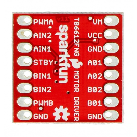 TB6612FNG - dwukanałowy sterownik silników 15V/1,2A - SparkFun ROB-14451 TB6612FNG - dwukanałowy sterownik silników 15V/1,2A - SparkFun ROB-14451