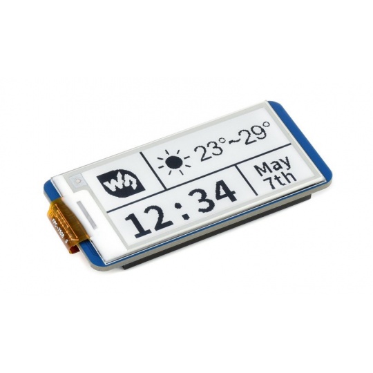 Електронний папір, дисплей E-Ink - 2.13 дюйма, 250x122 пікселів - SPI - чорно-білий - для Raspberry Pi Pico - Waveshare 19406