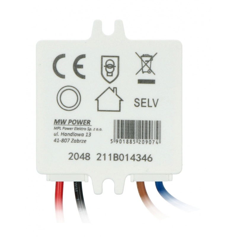 Zasilacz do taśm i pasków LED MW Power MPL-06-12 12V / 0,5A / 6W