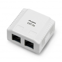 Gniazdko natynkowe 2x RJ45 ekranowane Lanberg - białe