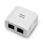 Gniazdko natynkowe 2x RJ45 ekranowane Lanberg - białe