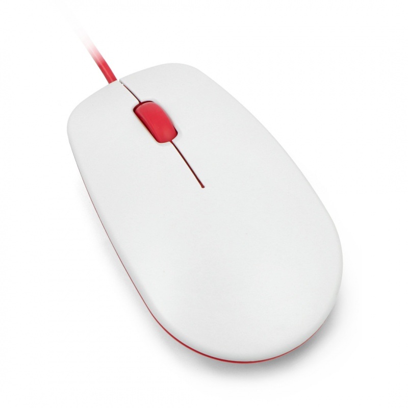 Mysz optyczna przewodowa Raspberry Pi 4B/3B+/3B/2B oficjalna - czerwono-biała