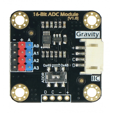 Gravity: przetwornik ADC ADS1115 16-bitowy - 4-kanałowy Gravity: przetwornik ADC ADS1115 16-bitowy - 4-kanałowy