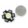 Dioda Power LED Star 1 W - biała ciepła z radiatorem - zdjęcie 2
