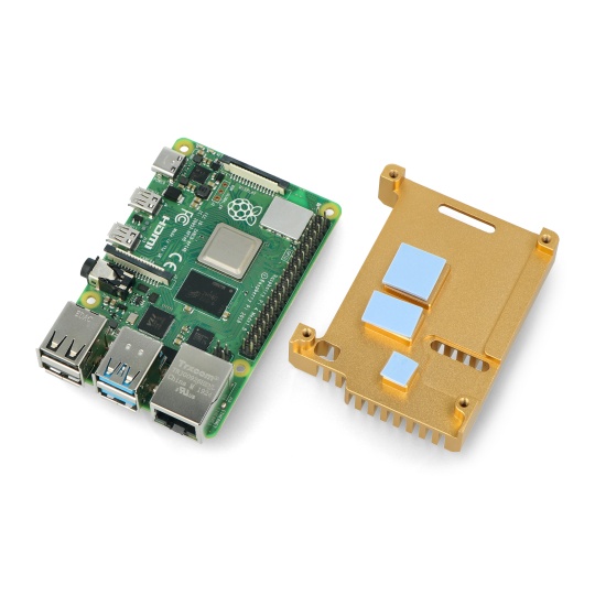 Корпус justPi для Raspberry Pi 4B - алюминиевый - медно-золотой - LT-4B03