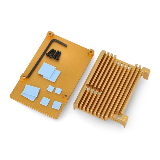 Корпус justPi для Raspberry Pi 4B - алюминиевый - медно-золотой - LT-4B03