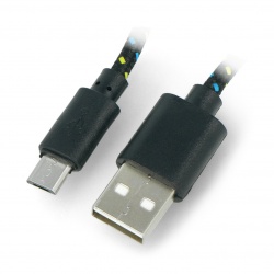 Przewód microUSB B - A -  w oplocie 3m