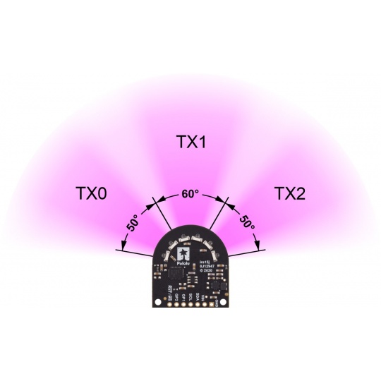 Датчик відстані - ширококутний 3-канальний - OPT3101 - Pololu 3412