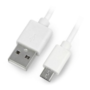 Przewód microUSB B - A Blow - biały 1,0m