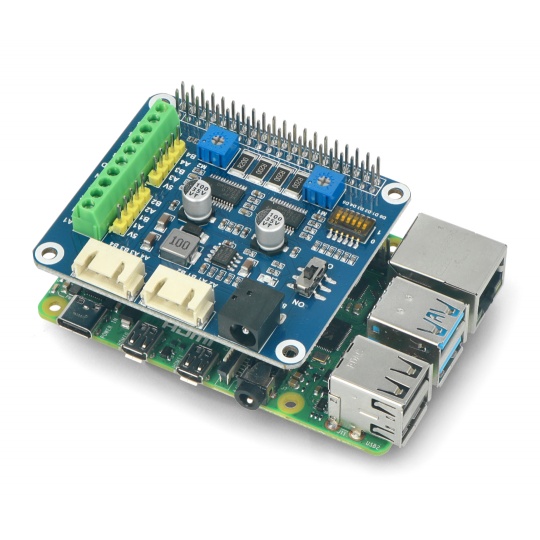 Кроковий двигун HAT - Двоканальний драйвер крокового двигуна 28 В/2,5 А для Raspberry Pi - Waveshare 15669