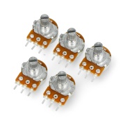Potencjometr obrotowy 1MOhm liniowy 1/5W B1M - 5szt.
