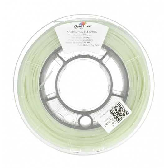 Філамент Spectrum S-Flex 90A 1,75 мм 0,25 кг - Світиться в темряві зелений