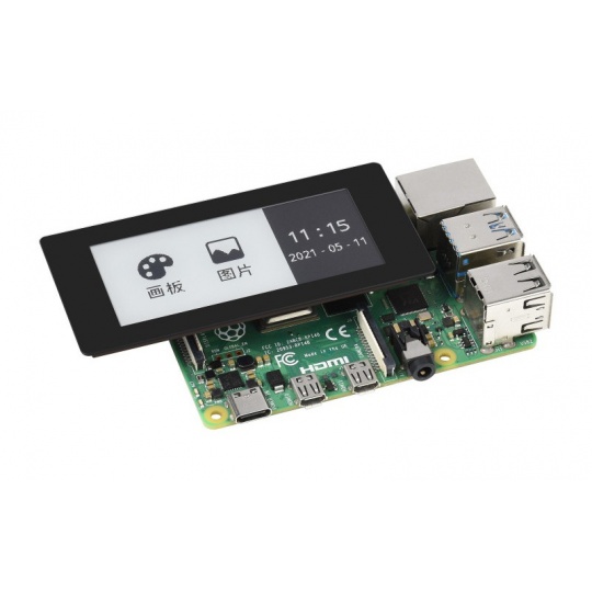 Электронный сенсорный дисплей на основе E-бумаги и E-Ink — 2,9 дюйма, 296x128 пикселей — SPI/I2C — черно-белый — для Raspberry Pi 