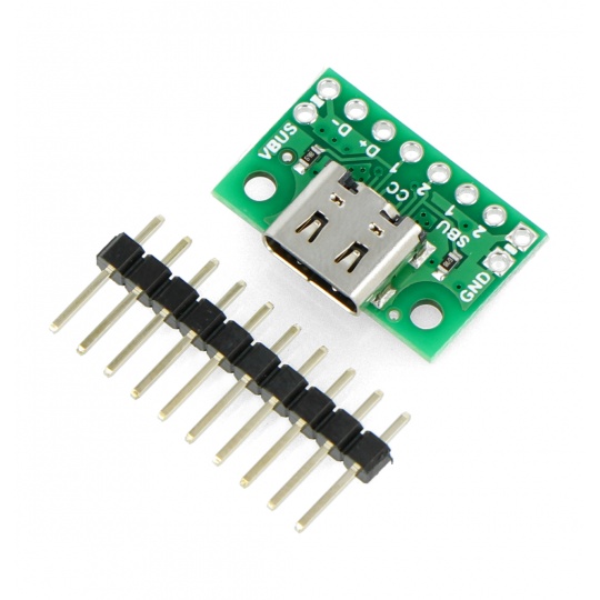 Модуль роз'єму USB Type-C - роз'єм для макетної плати - Pololu 3411