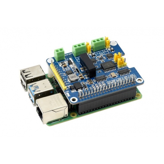 Розширювальний HAT CAN FD - 2-канальний ізольований розширювальний HAT CAN FD - для Raspberry Pi - Waveshare 17075