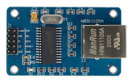 Moduł Ethernet ENC28J60 - opis wyprowadzeń
