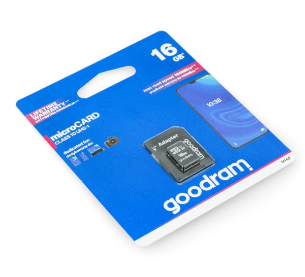 Karta pamięci Goodram M1AA microSD 16GB 100MB/s UHS-I klasa 10 z adapterem