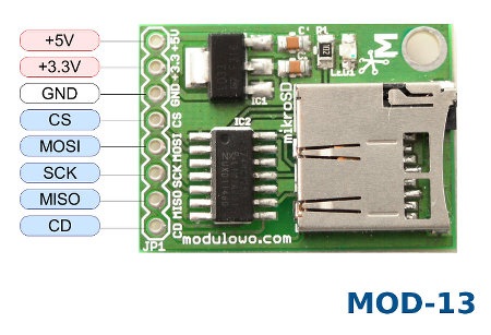 Czytnik kart microSD z buforem i stabilizatorem - MOD-13