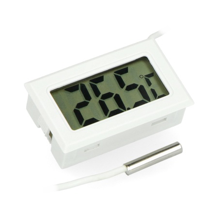 Termometr panelowy z wyświetlaczem LCD od -50°C do 100°C - biały