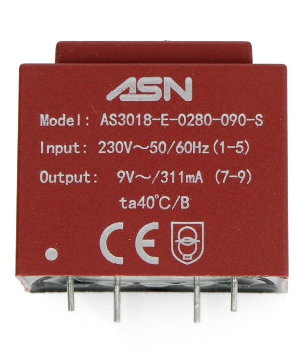 Transformator zalewany ASN AS3018 2,8W 230V/9V