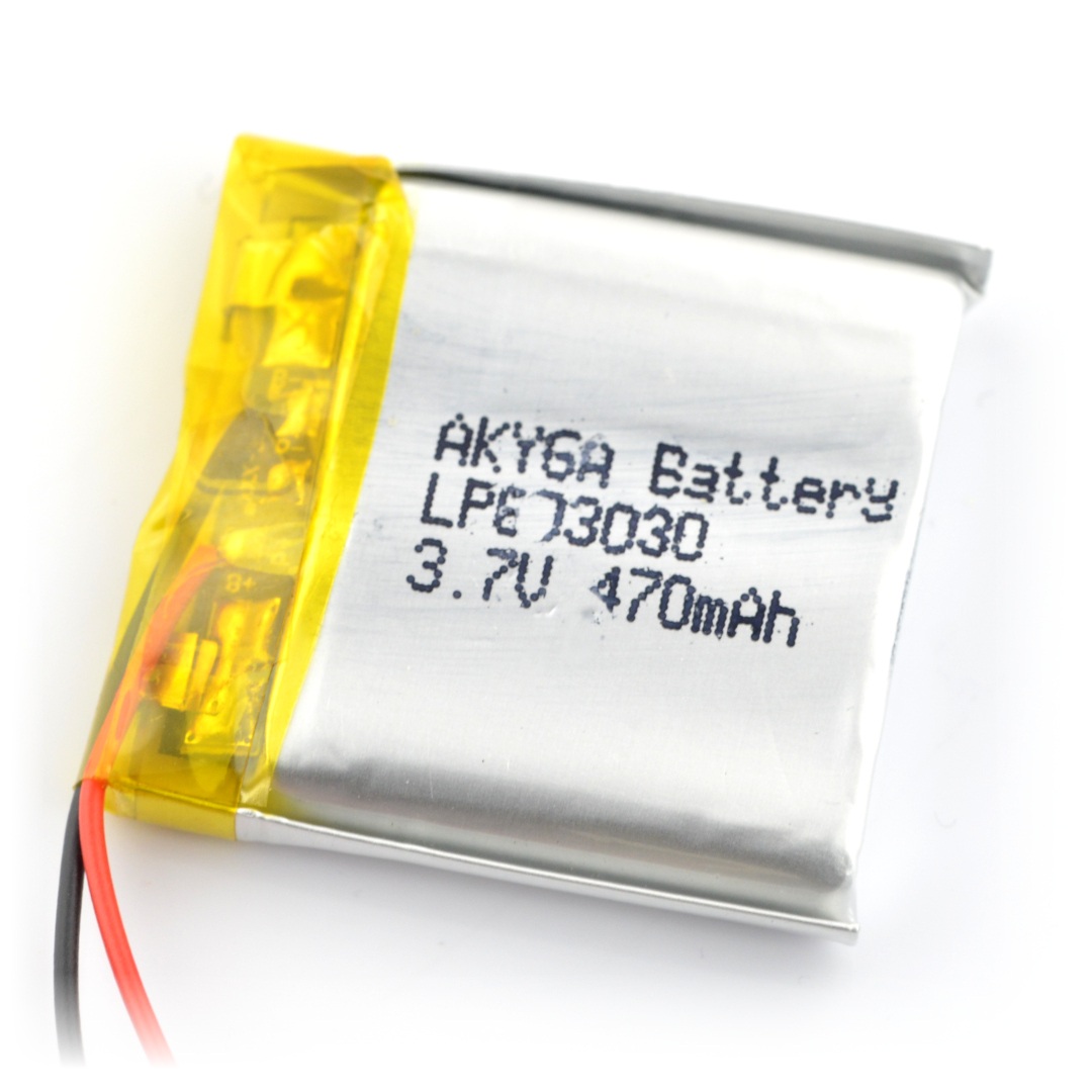 Akumulator Li-Pol Akyga 470mAh 1S 3,7V - złącze JST-BEC + gniazdo