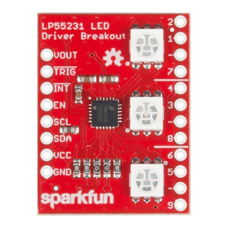 LP55231 - sterownik LED z trzema diodami RGB - SparkFun BOB-13884