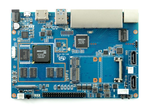 Banana Pi R2 Router Quad Core 2 GB RAM + 8 GB eMMC - widok z góry.