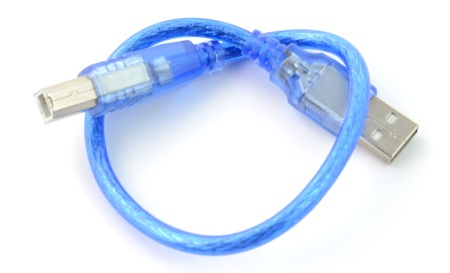 Przewód USB A - B - 30 cm - niebieski.