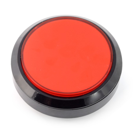 Push button 10 cm - czerwony - płaski.