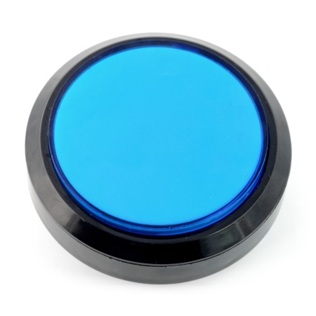 Push button 10 cm - niebieski - płaski.