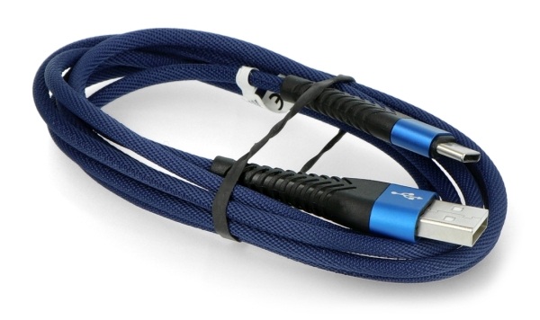 Przewód eXtreme Spider USB A - USB C w kolorze niebieskim.