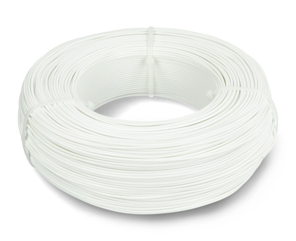 Filament Refil Easy PLA w kolorze białym. Pojedyncza nić filamentu ma średnicę 1,75 mm.