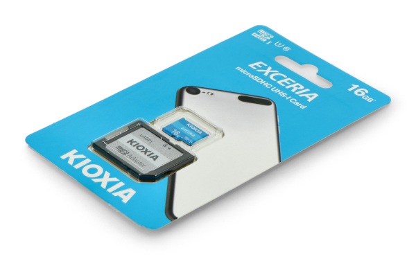 Karta pamięci Kioxia Exceria microSD 16GB 100MB/s M203 UHS-I U1 Klasa 10 z adapterem