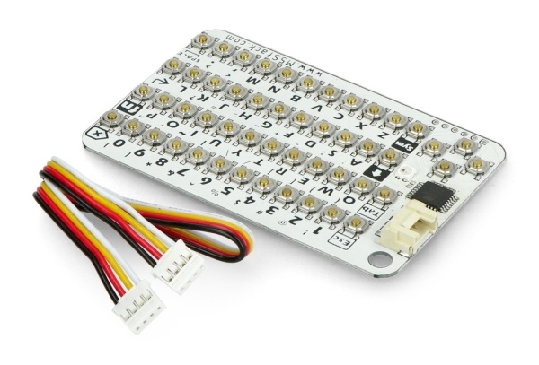 Mini klawiatura Keyboard CardKB - moduł dla M5Stack Core oraz przewód połączeniowy typu Grove.