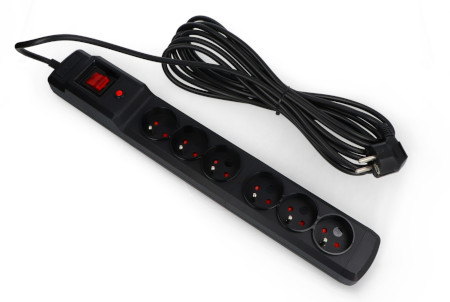 Listwa zasilająca z zabezpieczeniami Armac Multi M6 czarna - 6 gniazd - 5m