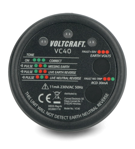 Tester gniazdek sieciowych Voltcraft VC40