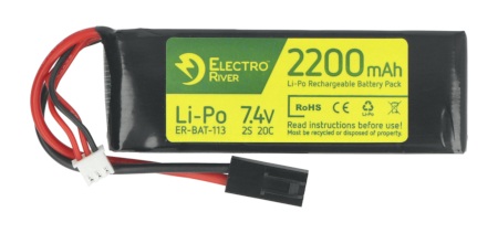 Akumulator Li-Pol Electro River 2200mAh 20C 2S 7,4V - Tamiya