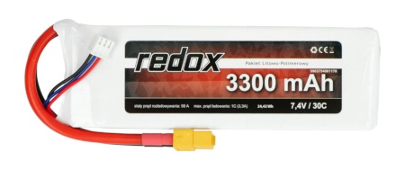 Pakiet Li-Pol Redox 3300mAh 30C 2S 7,4V