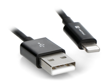 Przewód Natec USB A - Lightning do iPhone/iPad/iPod (MFI) - czarny - 1,5m