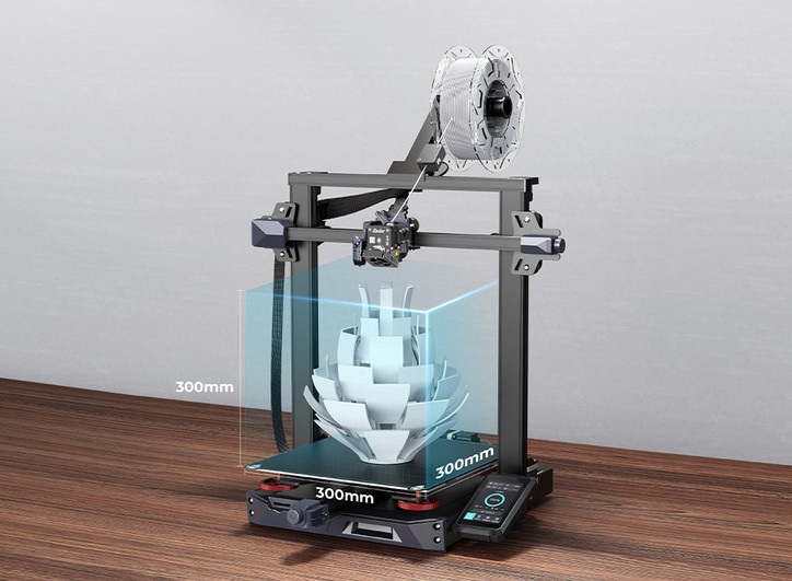 Ender-3 S1 Plus umożliwia drukowania modeli o wymiarach do 300 x 300 x 300 mm