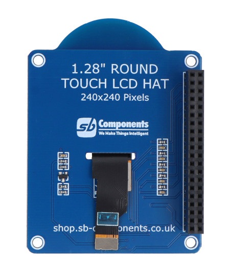Nakładka HAT z dotykowym wyświetlaczem LCD 1,28'' 240 x 240 px do Raspberry Pi - SB Components 25664