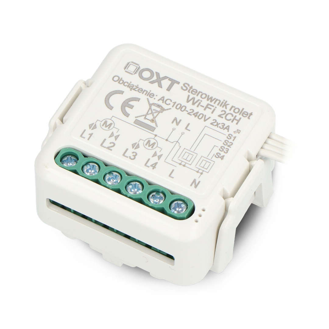 Tuya - 2-kanałowy mini sterownik rolet WiFi - aplikacja Android / iOS - OXT SWT28