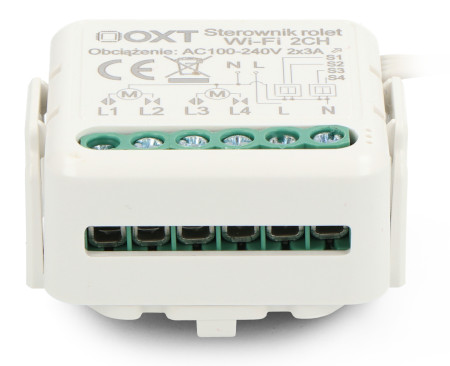 Tuya - 2-kanałowy mini sterownik rolet WiFi - aplikacja Android / iOS - OXT SWT28