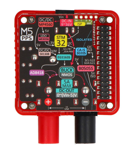 PPS Module 13.2 - programowalny moduł zasilania - step-down 0,5 V - 30 V / 5 A - do M5Stack Core - M5Stack M137