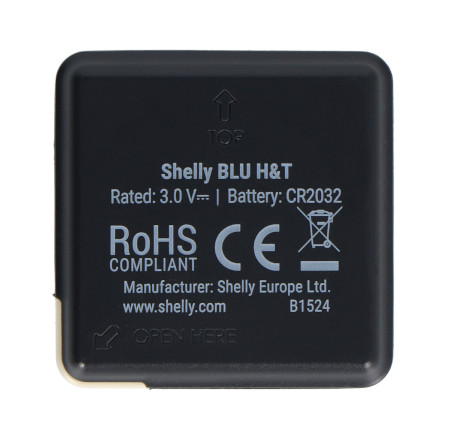 Shelly BLU H&T - inteligentny czujnik temperatury i wilgotności Bluetooth - czarny